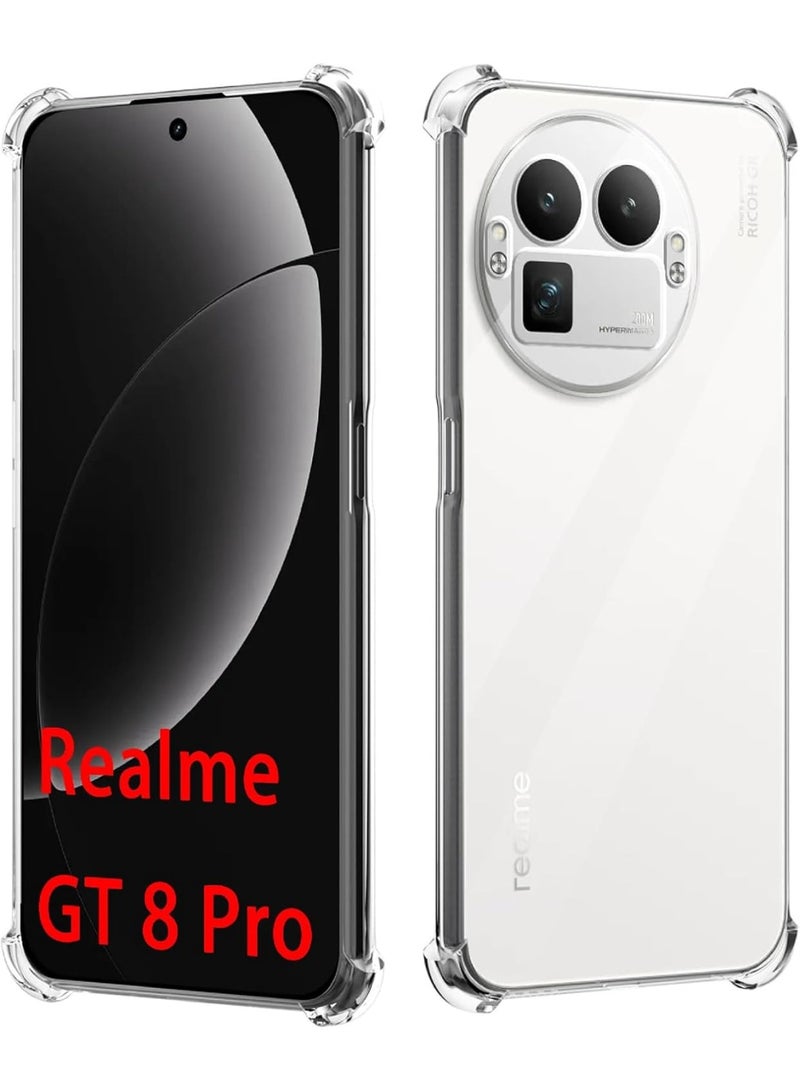 جراب حماية نحيف لهاتف Realme GT 8 Pro، مصنوع من مادة TPU شفافة ناعمة، مزود بحماية للكاميرا، مصمم خصيصًا لهاتف Realme GT 8 Pro. - Image 1